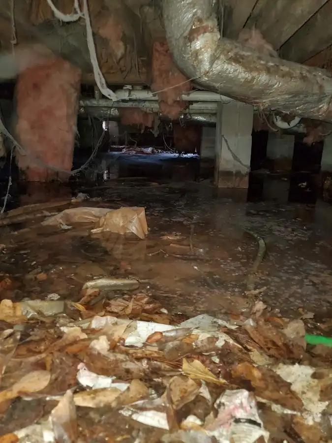 Crawl space flood assessment for Commercial Water Damage Restoration in Beacon Falls