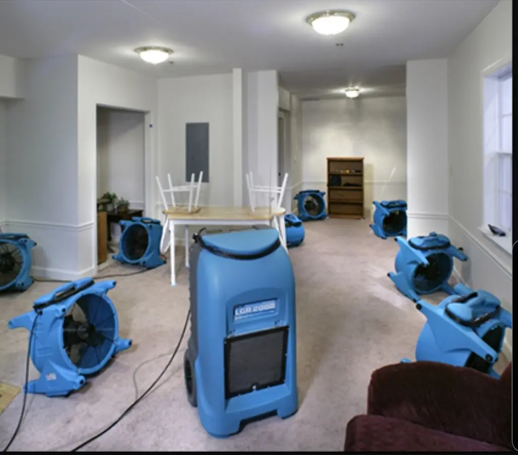 Air movers and dehumidifier setup for Water Extraction & Removal in Beacon Falls